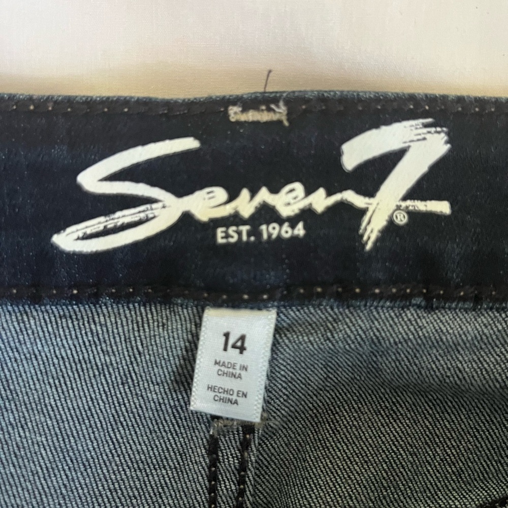 Seven7  High Rise Vintage Straight Blue Jeans Women’s Sz 14‎ - Picture 6 of 13
